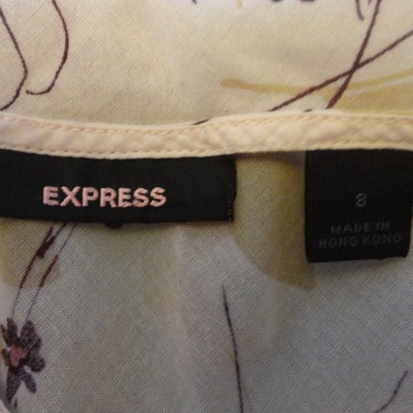 PINK FLORAL EXPRESS CAMI SLEEVELESS LACE SHIRT SIZE 8 - Picture 2 of 8